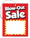 TYD214 Price Tag with string BLOWOUT SALE has a hole and elastic String